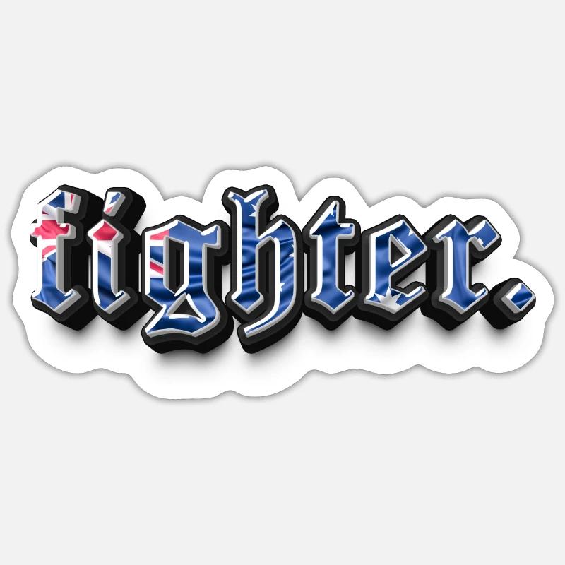 fighter. Australien Sticker Größe S (10 x 10 cm)