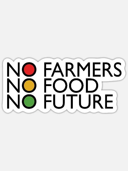Bauern Protest No Farmers No Food No Future Ampel - Sticker Größe S (10 x 10 cm) - Mattweiß