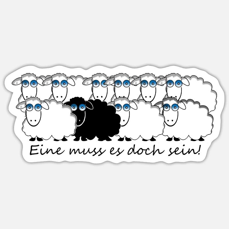 Das schwarze Schaf - Sticker Größe S (10 x 10 cm) - Mattweiß