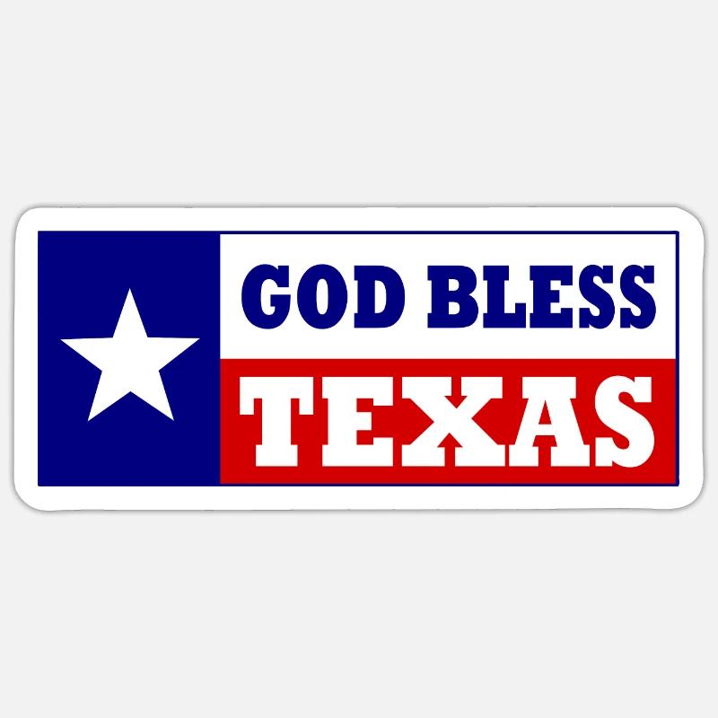 God bless texas - Sticker taille S (10 x 10 cm) - blanc mat