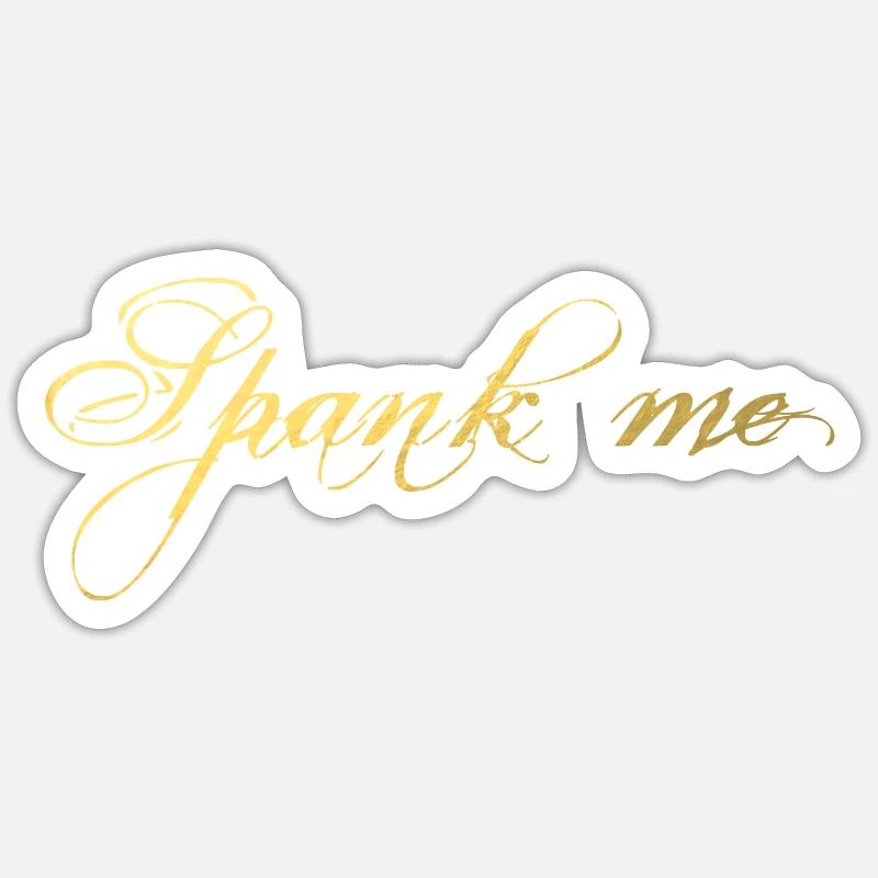 spank me bdsm - Sticker size S (10 x 10 cm) - white matte
