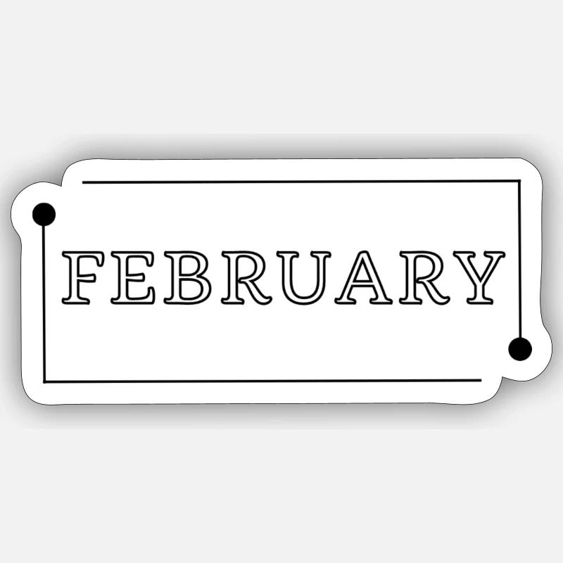 February - Sticker size S (10 x 10 cm) - white matte