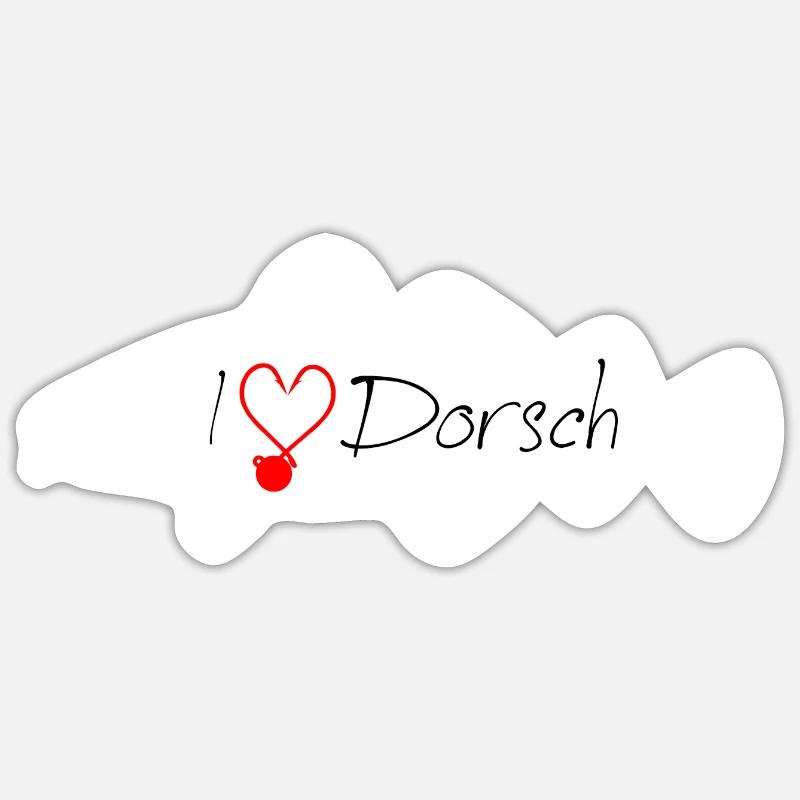 I Love Cod white Sticker size S (10 x 10 cm)