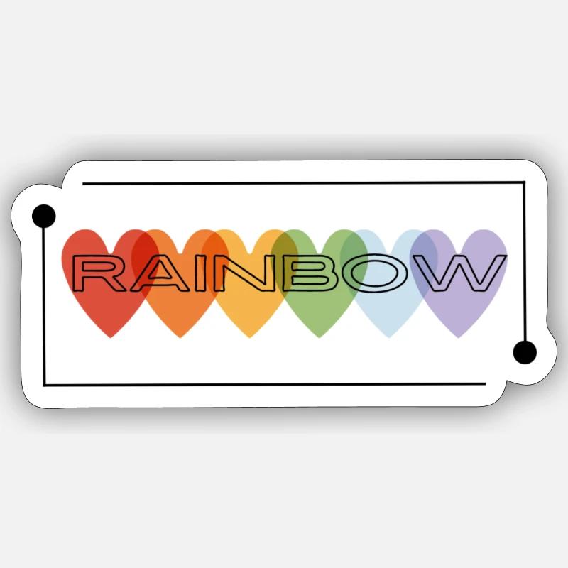 Arc-en-ciel - Sticker taille S (10 x 10 cm) - blanc mat