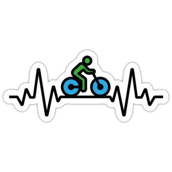Sehr sportlicher Radfahrer - Sticker Größe S (10 x 10 cm) - Mattweiß - Vorne