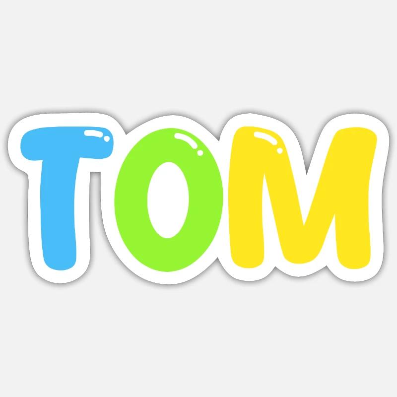 Name - Tom - Sticker Größe S (10 x 10 cm) - Mattweiß