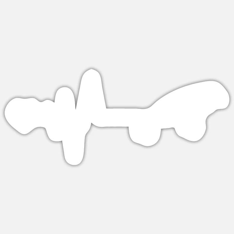 Fish Hook Pulse - Sticker size S (10 x 10 cm) - white matte