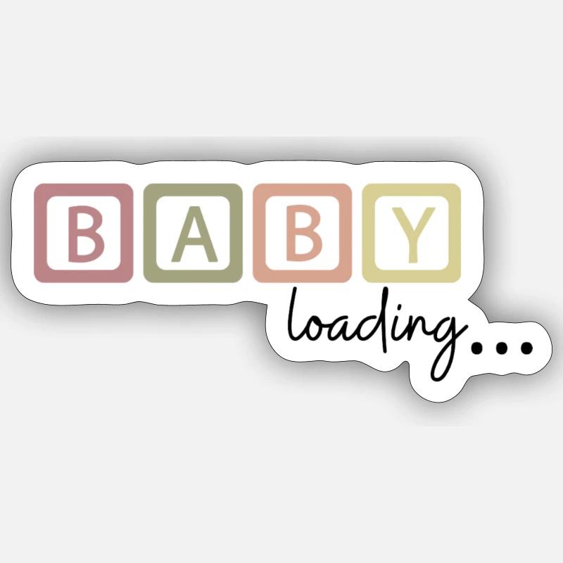 Baby loading… - Sticker Größe S (10 x 10 cm) - Mattweiß