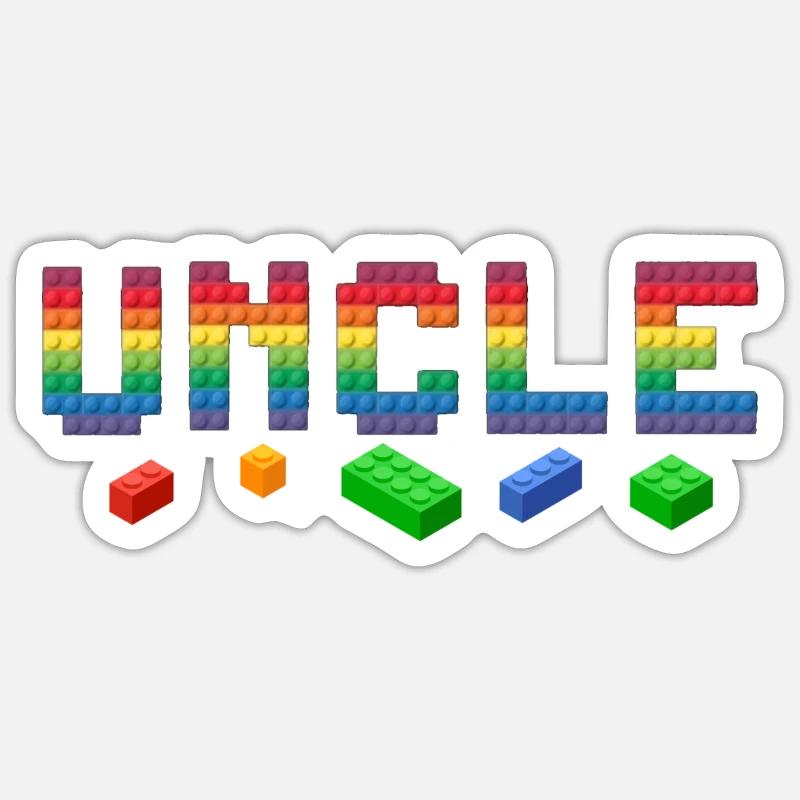 Famille de blocs de briques de construction Uncle Master Builder Sticker taille S (10 x 10 cm)