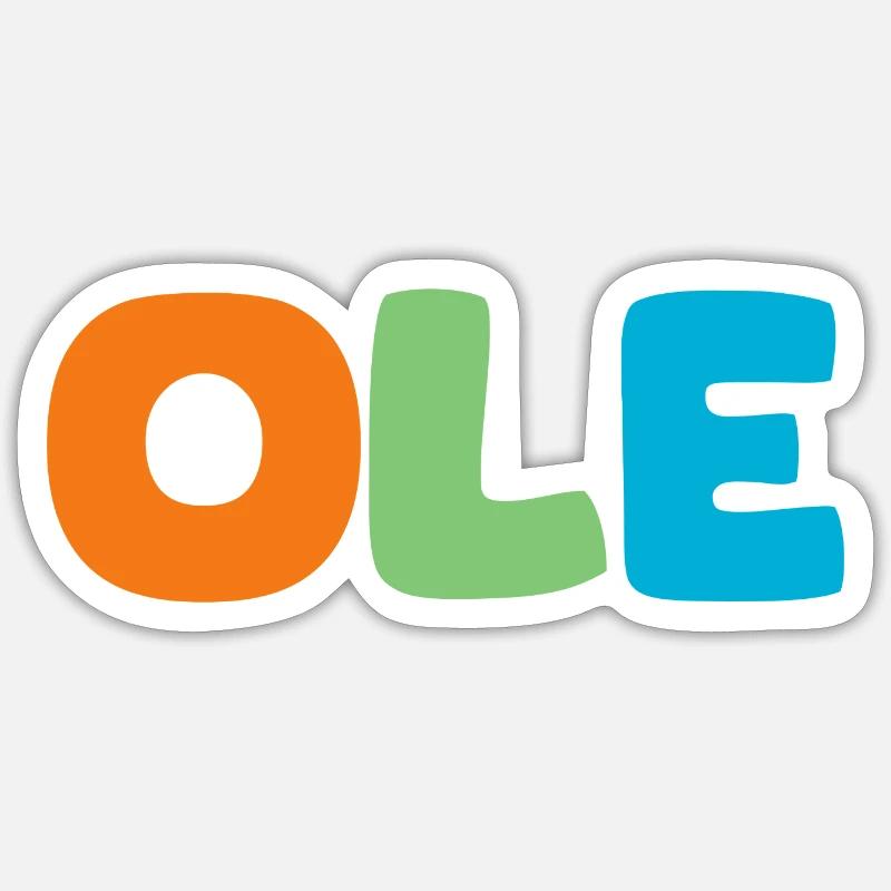Nom - Ole - Sticker taille S (10 x 10 cm) - blanc mat