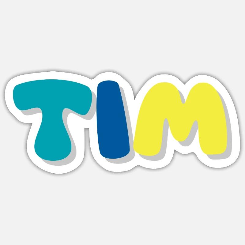 Nom - Tim - Sticker taille S (10 x 10 cm) - blanc mat