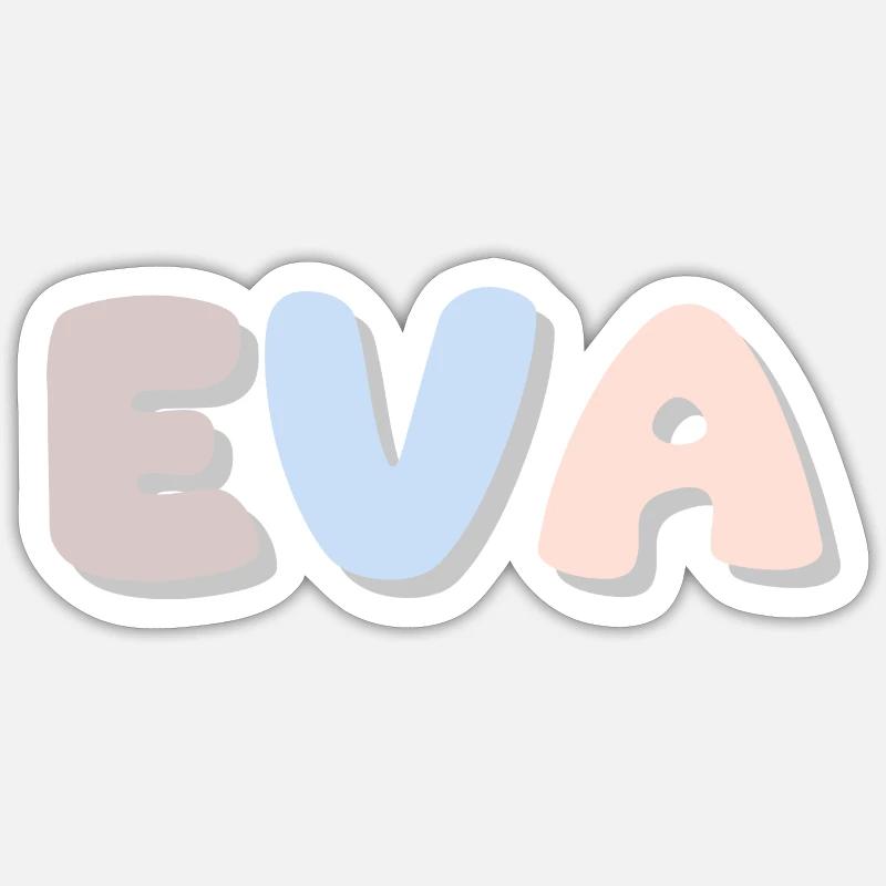 Nom - Eva - Sticker taille S (10 x 10 cm) - blanc mat