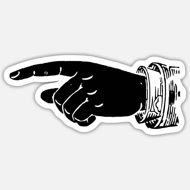 Hand - Finger pointing - Sticker size S (10 x 10 cm) - white matte