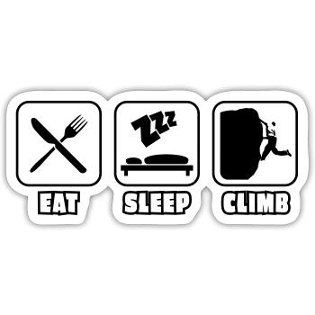 EAT SLEEP CLIMB - Sticker Größe S (10 x 10 cm) - Mattweiß - Vorne