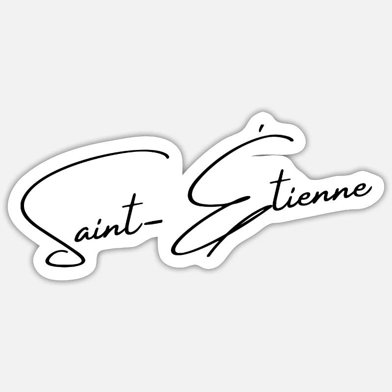 Saint-étienne - cadeau - hollywood - Sticker taille S (10 x 10 cm) - blanc mat