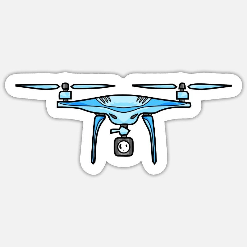 Drone Drone Drones - Sticker taille S (10 x 10 cm) - blanc mat