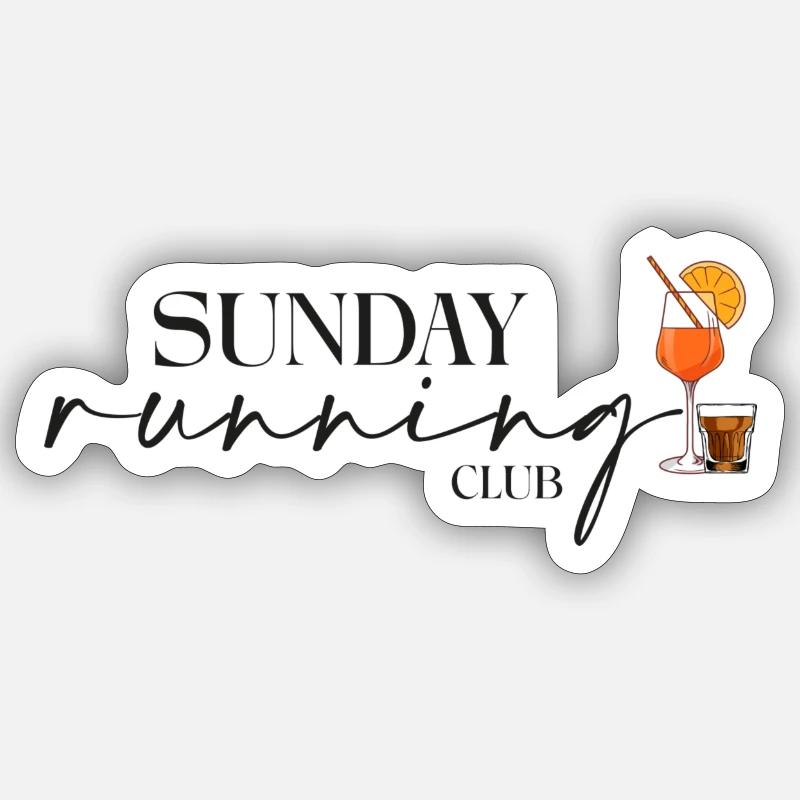 Sunday run - Sticker Größe S (10 x 10 cm) - Mattweiß