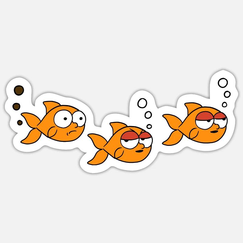 3 Fish Sticker Größe S (10 x 10 cm)