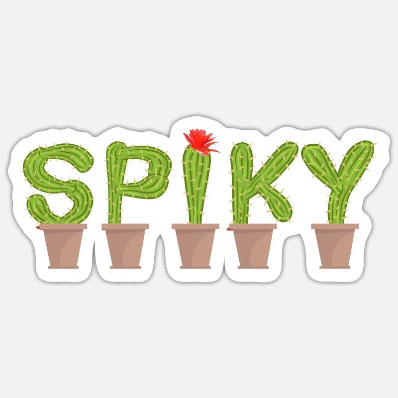 Spiky Cactus - Cactus Tea - Sticker size S (10 x 10 cm) - white matte