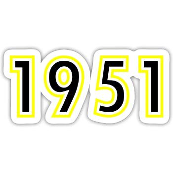 1951 Year Birthday - Sticker size S (10 x 10 cm) - white matte - Front