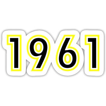 1961 Year Birthday - Sticker size S (10 x 10 cm) - white matte - Front