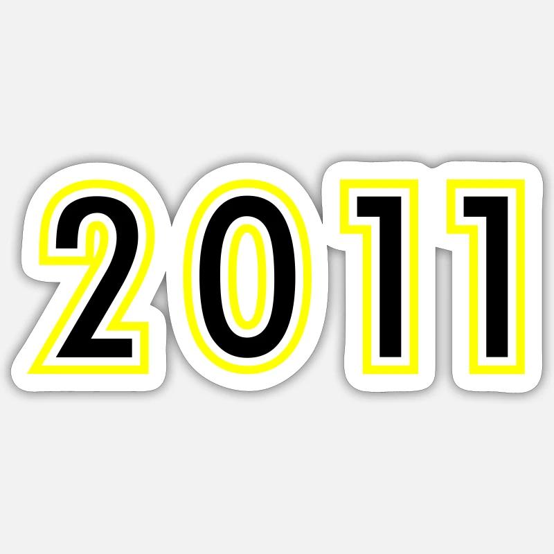 2011 Année Anniversaire - Sticker taille S (10 x 10 cm) - blanc mat