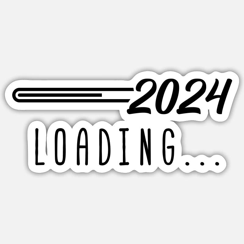 2024 loading - Sticker Größe S (10 x 10 cm) - Mattweiß