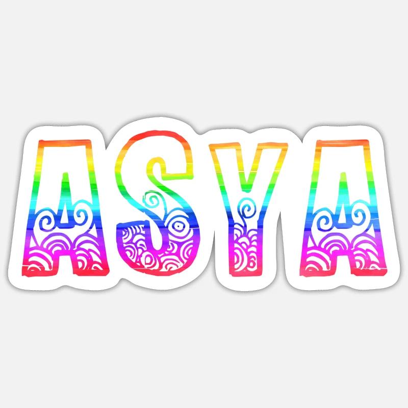 Asya RS Rainbow - Sticker size S (10 x 10 cm) - white matte