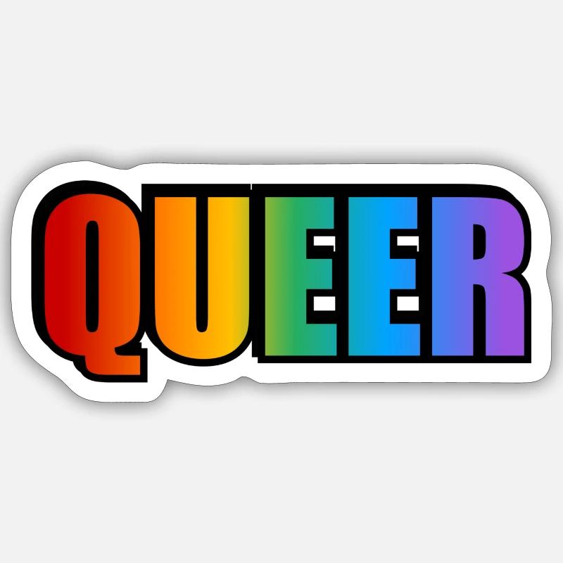 Queer - Sticker taille S (10 x 10 cm) - blanc mat