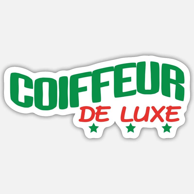 COIFFEUR DE LUXE - Sticker taille S (10 x 10 cm) - blanc mat