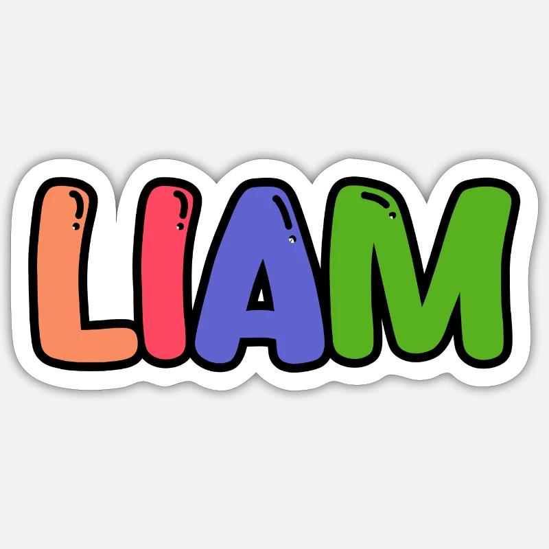 Name - Liam - Sticker Größe S (10 x 10 cm) - Mattweiß