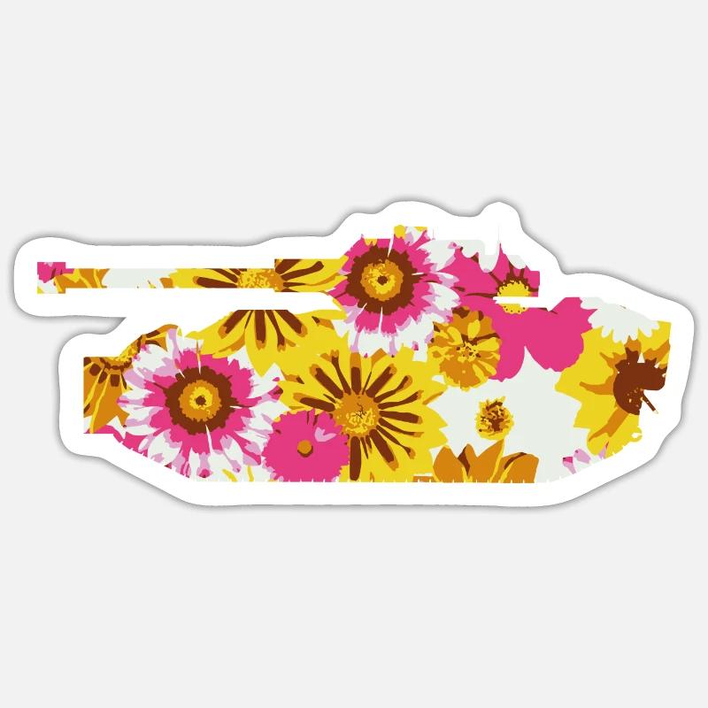 Friedenspanzer - Sticker Größe S (10 x 10 cm) - Mattweiß