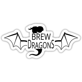 Brew Dragons Logo - Sticker Größe S (10 x 10 cm) - Mattweiß - Vorne