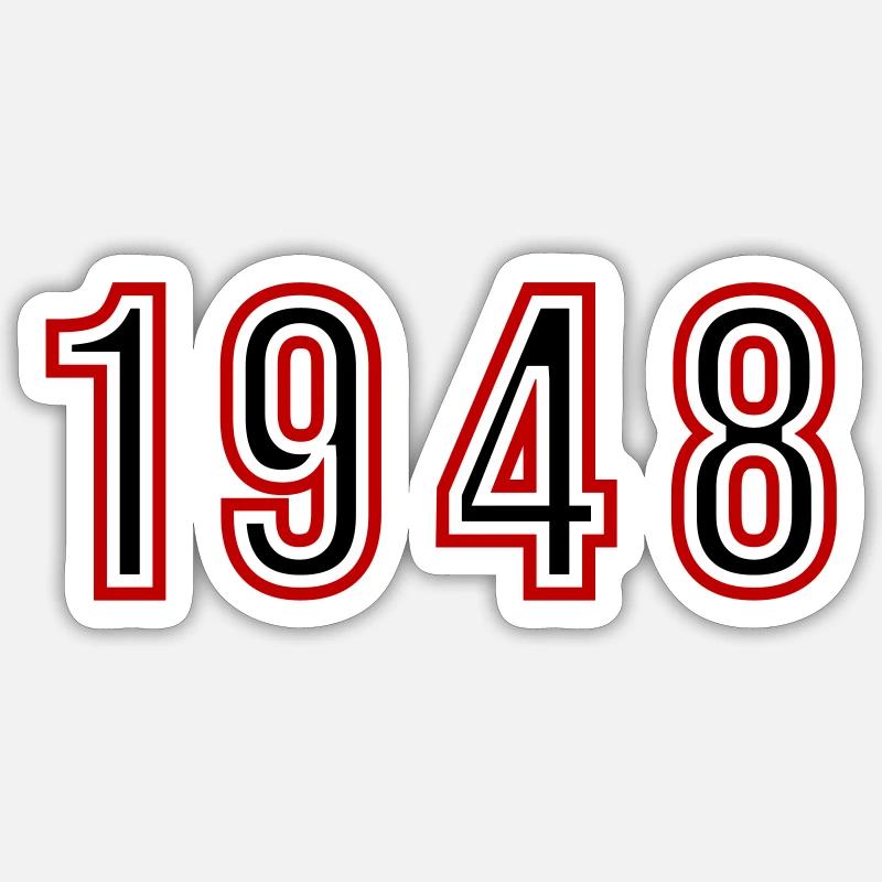 1948 Numéro de l’année - Sticker taille S (10 x 10 cm) - blanc mat