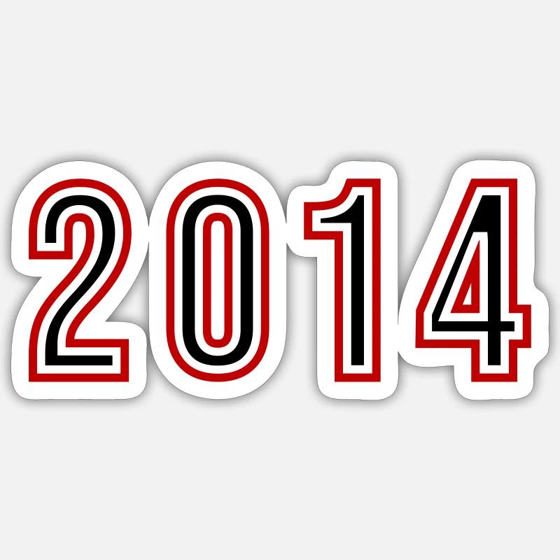 2014 Year Number - Sticker size S (10 x 10 cm) - white matte
