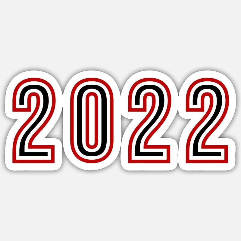 Numéro de l’année 2022 - Sticker taille S (10 x 10 cm) - blanc mat