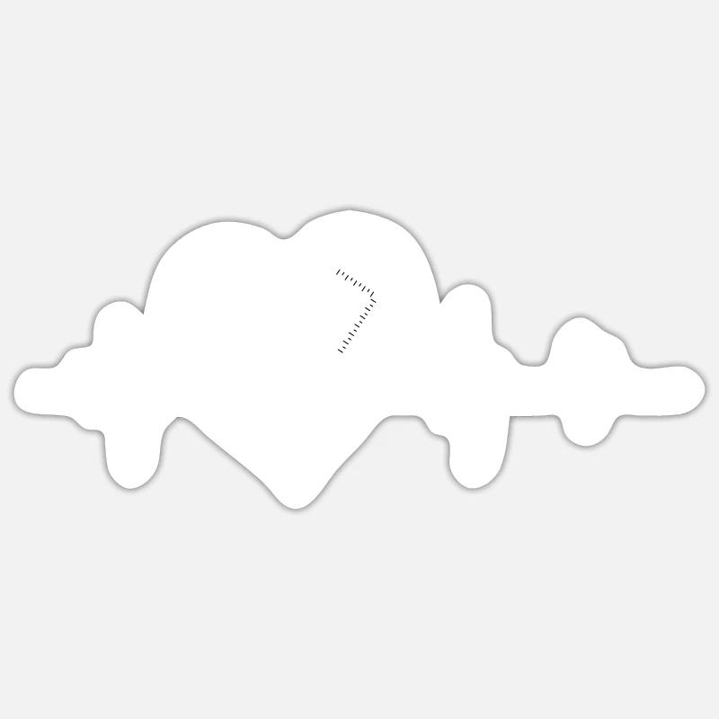 Math heartbeat - Sticker size S (10 x 10 cm) - white matte