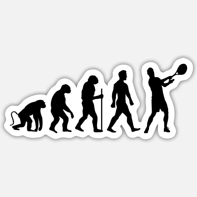 tennis evolution - Sticker Größe S (10 x 10 cm) - Mattweiß