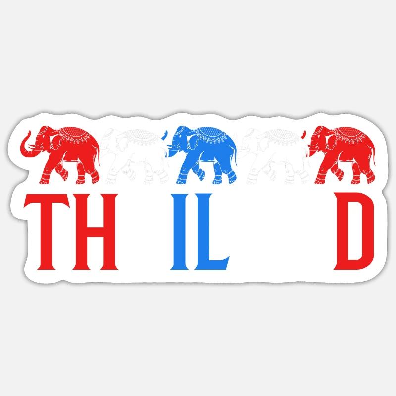 Thaïlande - Sticker taille S (10 x 10 cm) - blanc mat