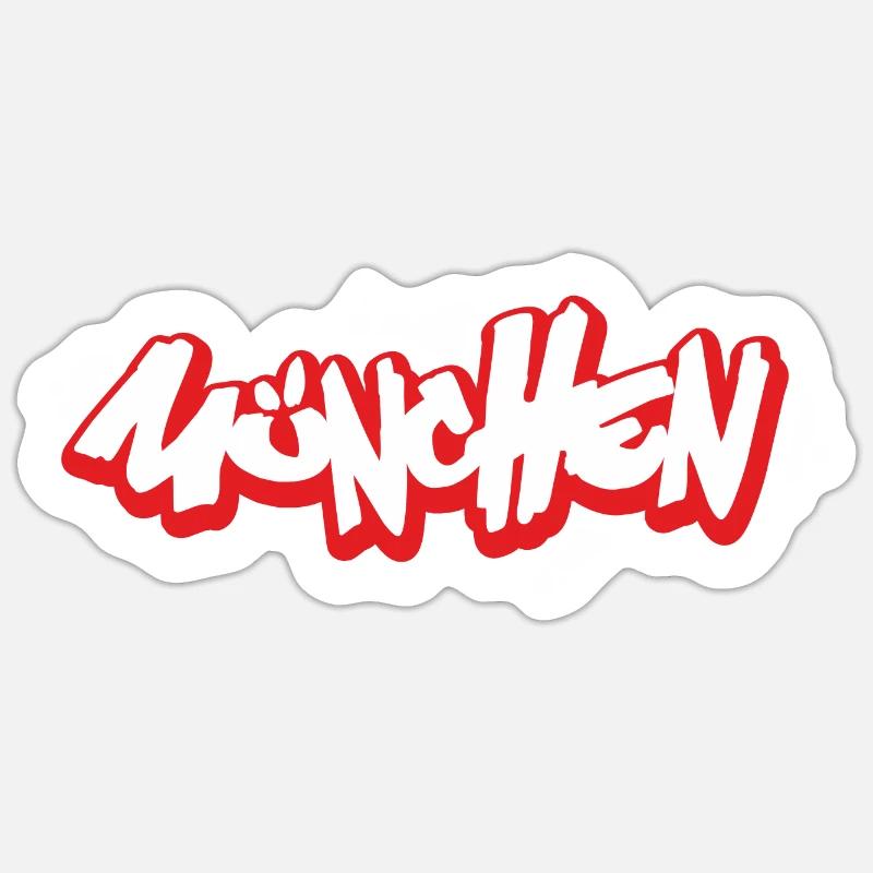 München Graffiti - Sticker Größe S (10 x 10 cm) - Mattweiß