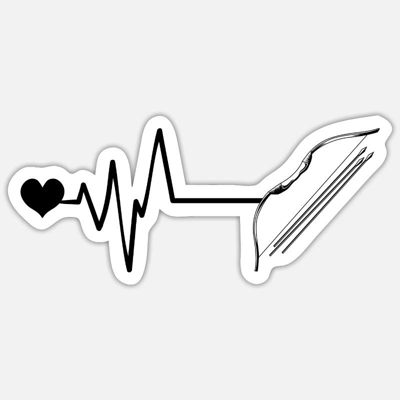 Arc et flèche Pulse Love - Sticker taille S (10 x 10 cm) - blanc mat