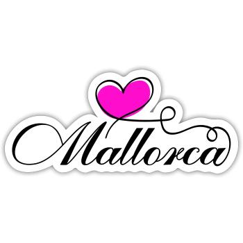 Mallorca Heart Love - Sticker size S (10 x 10 cm) - white matte - Front