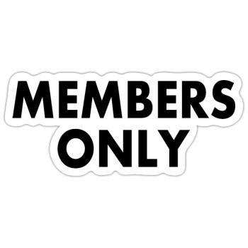 Members only - Sticker Größe S (10 x 10 cm) - Mattweiß - Vorne