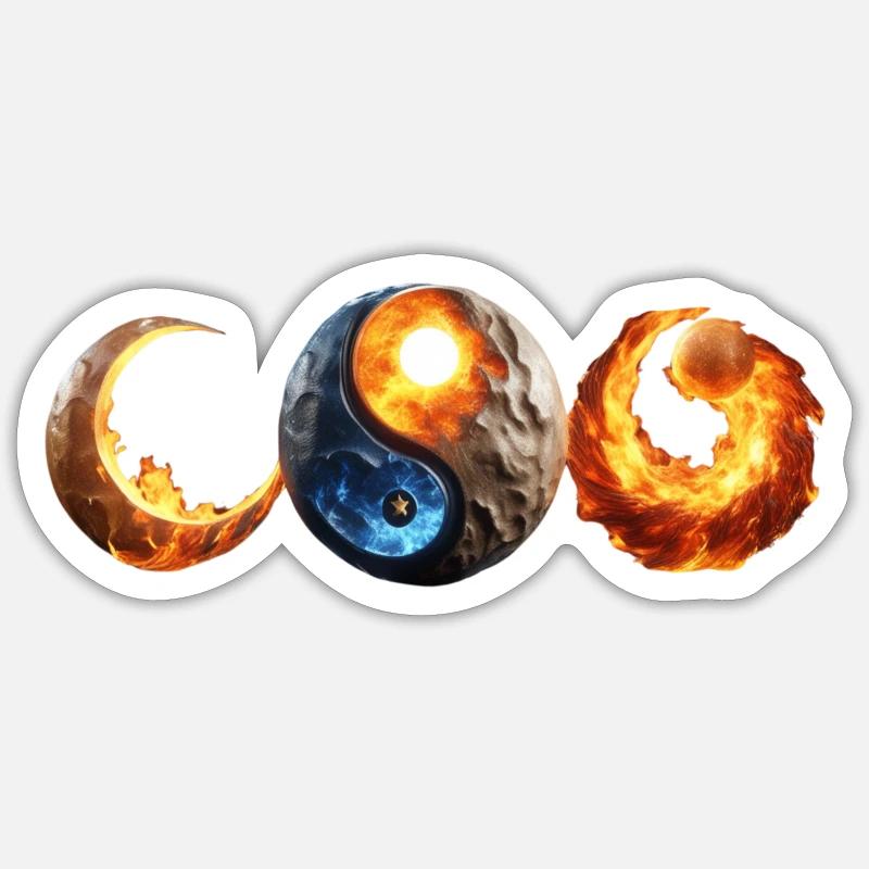 Planets on fire - Sticker size S (10 x 10 cm) - white matte