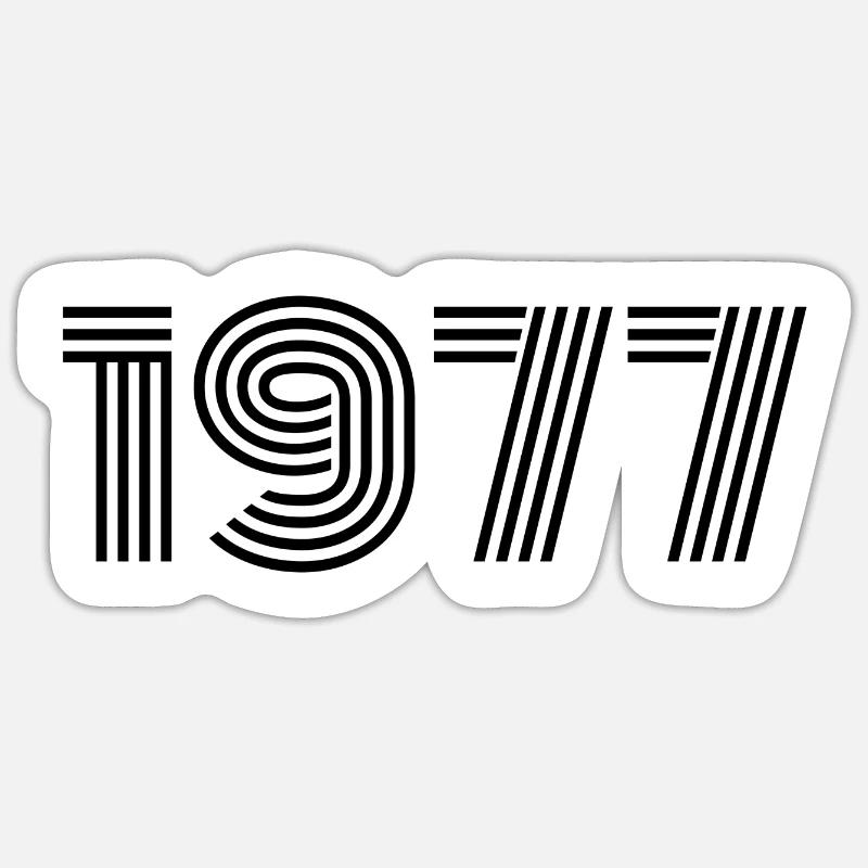 1977 - Sticker taille S (10 x 10 cm) - blanc mat