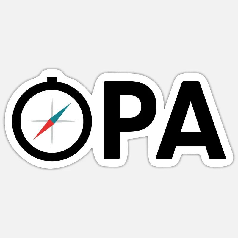 Opa Großvater Kompass Expedition Geschenkidee - Sticker Größe S (10 x 10 cm) - Mattweiß