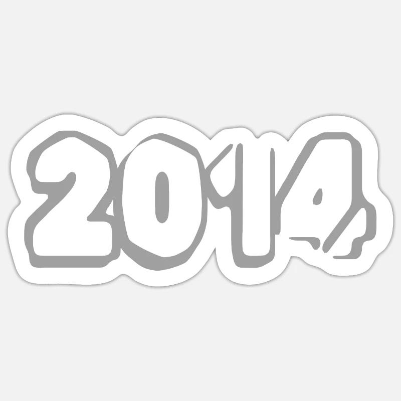 Year 2014 - Sticker size S (10 x 10 cm) - white matte