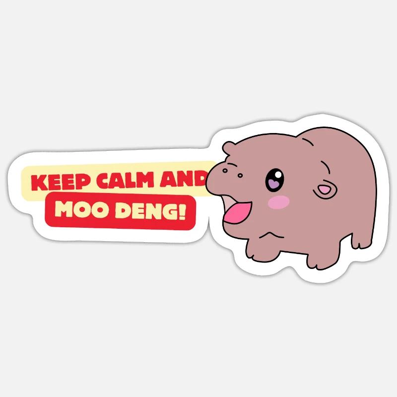 Moo Deng! - Sticker Größe S (10 x 10 cm) - Mattweiß