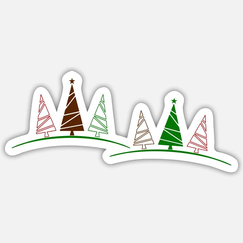 Sapins de Noël - Sticker taille S (10 x 10 cm) - blanc mat