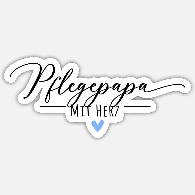 Pflegepapa mit Herz - Sticker Größe S (10 x 10 cm) - Mattweiß
